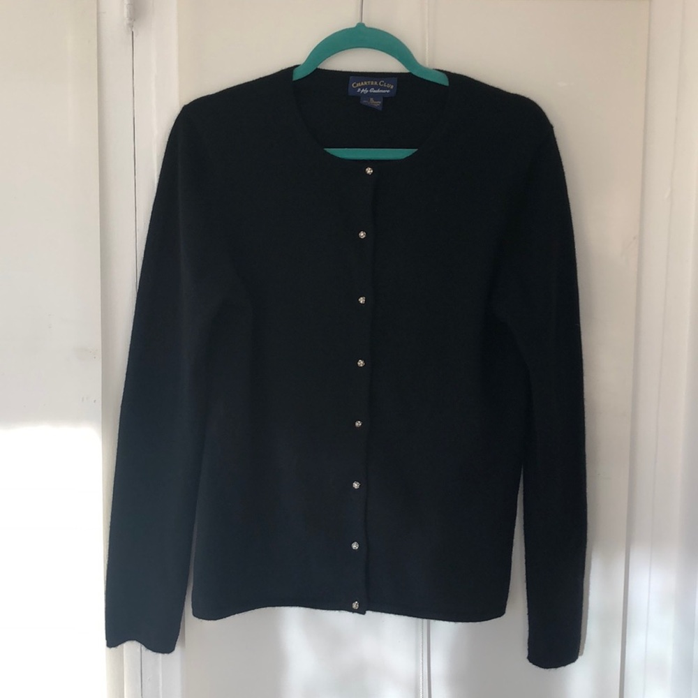 Charter Club Black Cashmere Sweater XL